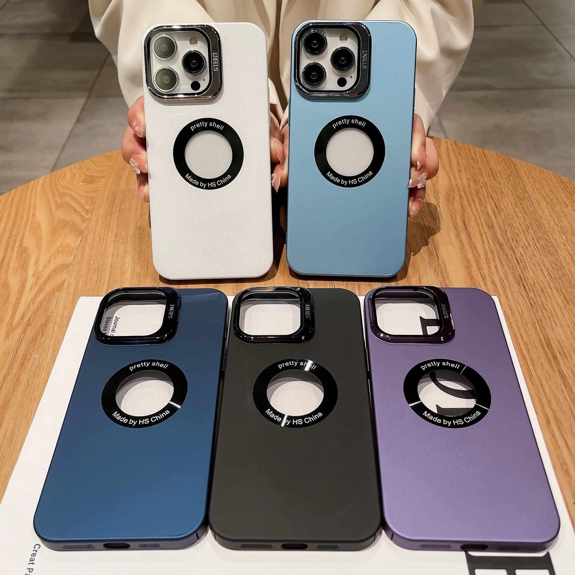 For iPhone 13 Pro Max 6.7 inch Camera Lens Frame Kickstand Cover Logo View Hard PC Matte Phone Case For iPhone 13 Pro Max 6.7 inch Camera Lens Frame Kickstand Cover Logo View Hard PC Matte Phone Case